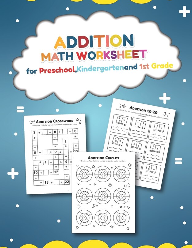 Couverture_Addition Math Worksheet for Preschool, Kindergarten and 1st grade