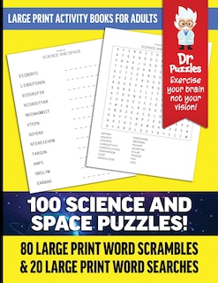 Front cover_Dr. Puzzles Science and Space Large Print Activity Book for Adults