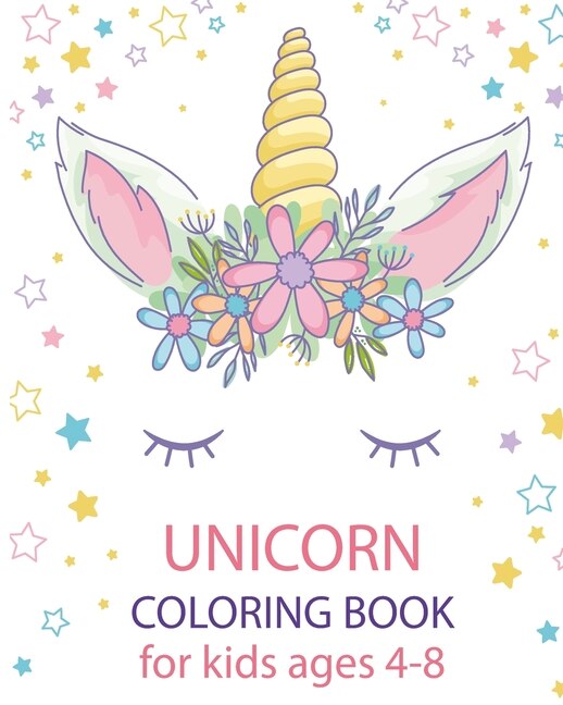 Front cover_unicorn coloring book for kids ages 4-8