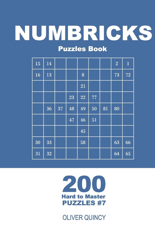 Front cover_Numbricks Puzzles Book - 200 Hard to Master Puzzles 9x9 (Volume 7)
