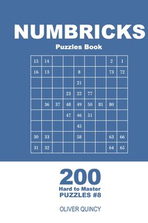 Front cover_Numbricks Puzzles Book - 200 Hard to Master Puzzles 9x9 (Volume 8)