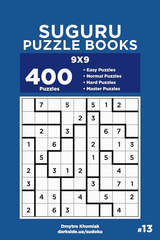 Couverture_Suguru Puzzle Books - 400 Easy to Master Puzzles 9x9 (Volume 13)