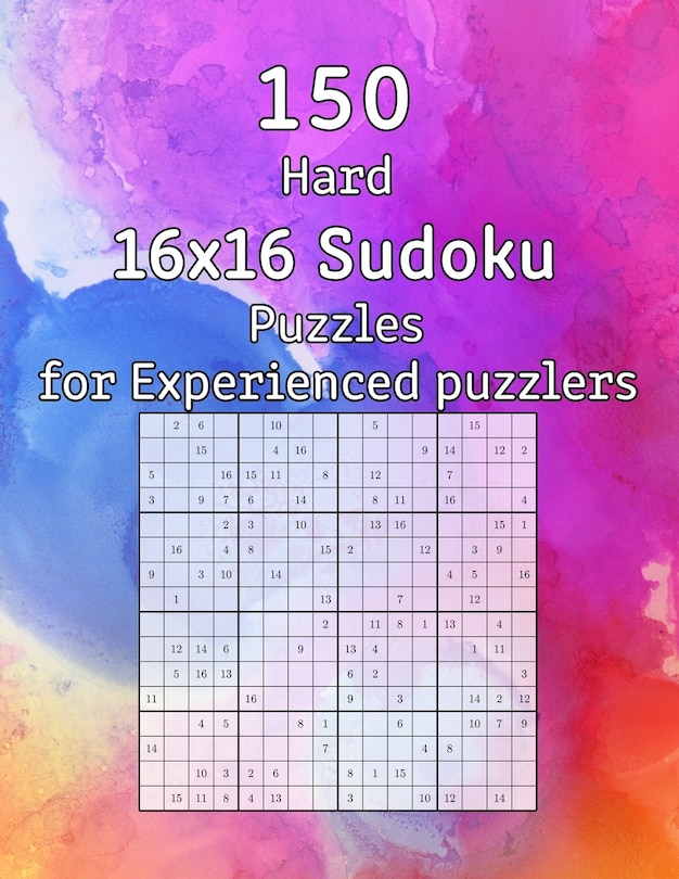 Couverture_150 Hard 16x16 Sudoku Puzzles for Experienced puzzlers