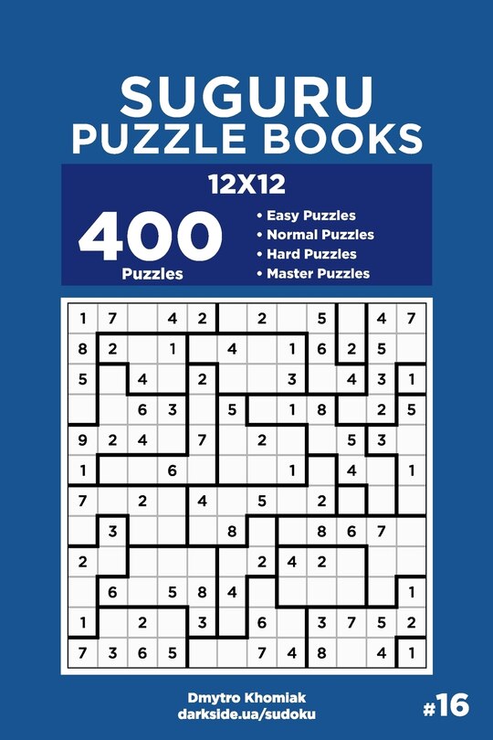 Front cover_Suguru Puzzle Books - 400 Easy to Master Puzzles 12x12 (Volume 16)