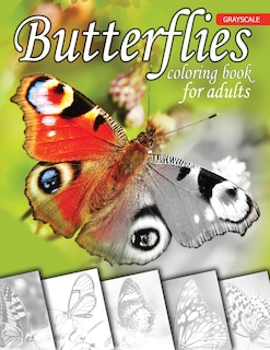 Front cover_Butterflies Grayscale Coloring Book for Adults