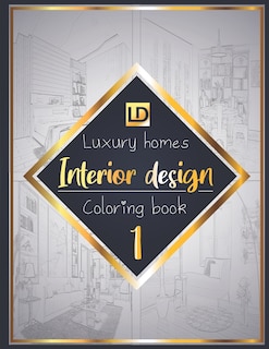 Front cover_Interior design coloring book, Luxury homes 1