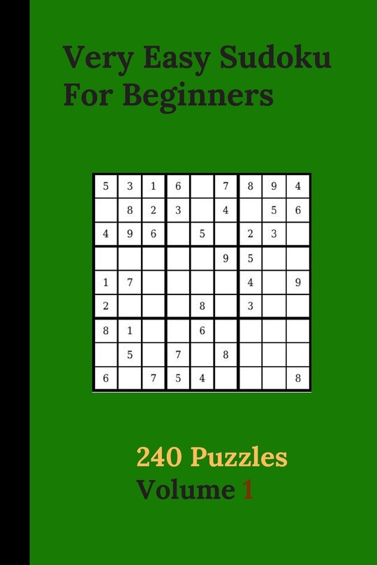 Couverture_Very Easy Sudoku For Beginners 240 Puzzles Volume 1