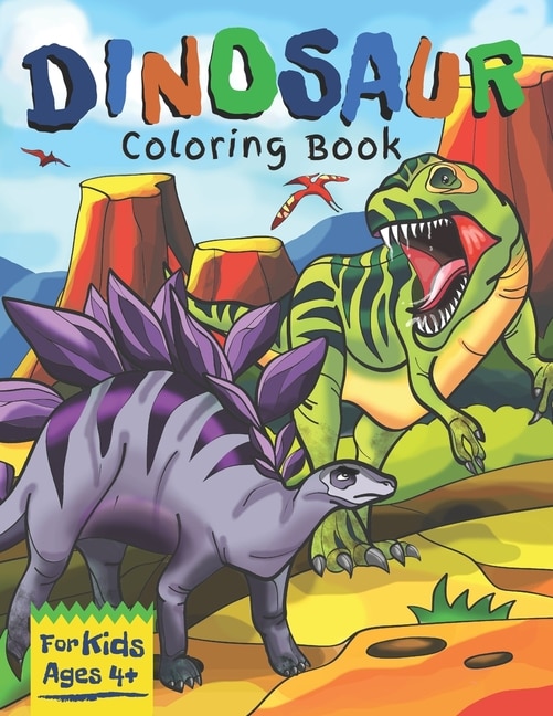 Front cover_Dinosaur Coloring Book for Kids Ages 4+