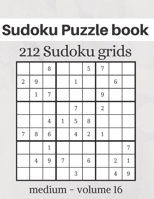 Couverture_Sudoku Puzzle book - 212 Sudoku grids