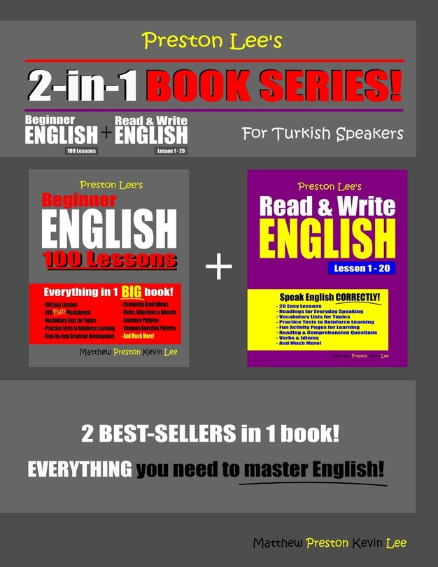 Couverture_Preston Lee's 2-in-1 Book Series! Beginner English 100 Lessons & Read & Write English Lesson 1 - 20 For Turkish Speakers
