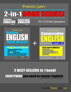 Front cover_Preston Lee's 2-in-1 Book Series! Beginner English 1000 Words & Conversation English Lesson 1 - 60 For Chinese Speakers