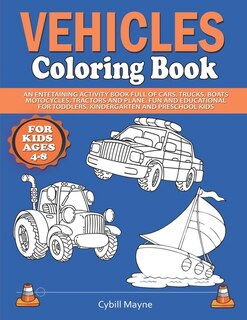 Front cover_Vehicles Coloring Book for Kids Ages 4-8
