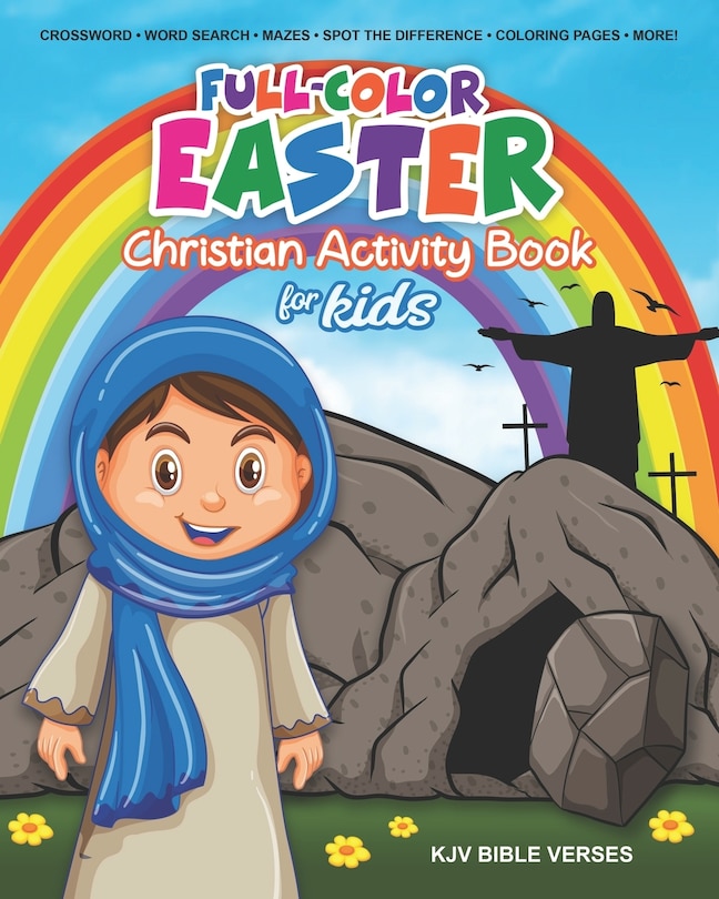 Full Color Easter Christian Activity Book for Kids: KJV Bible Verses