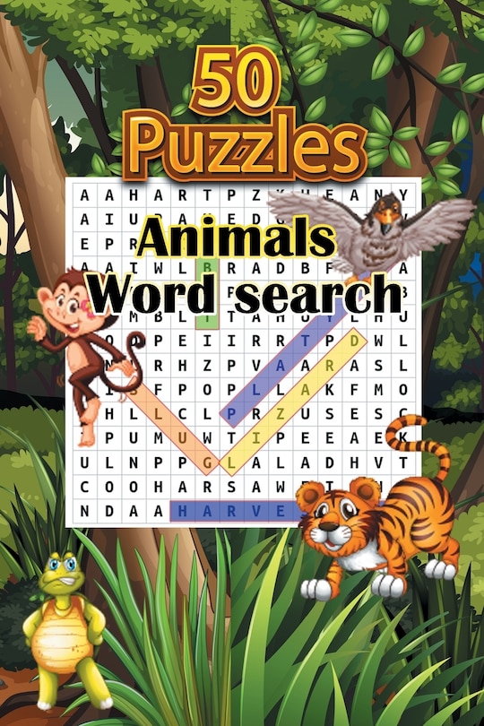 Couverture_50 Puzzles Animals word search