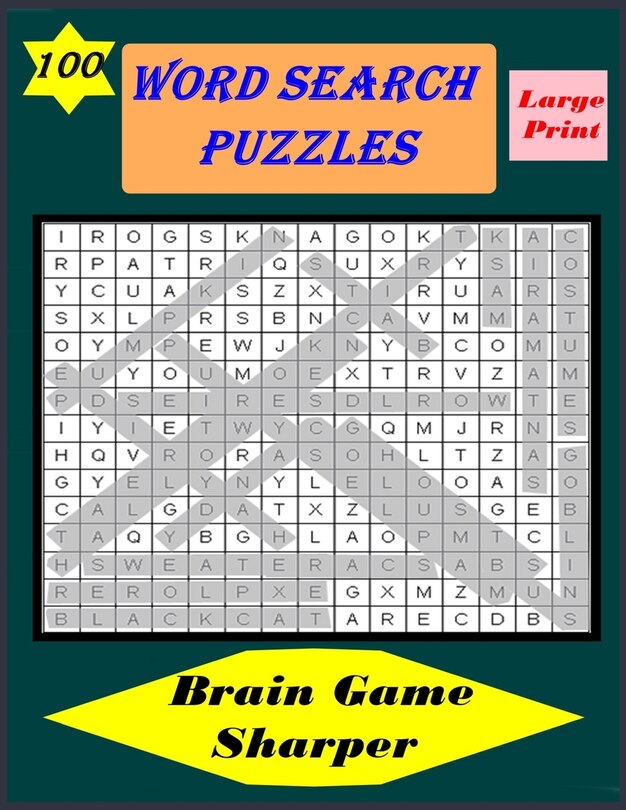 Front cover_Word Search Puzzle 100 Large-Print Brain game sharper