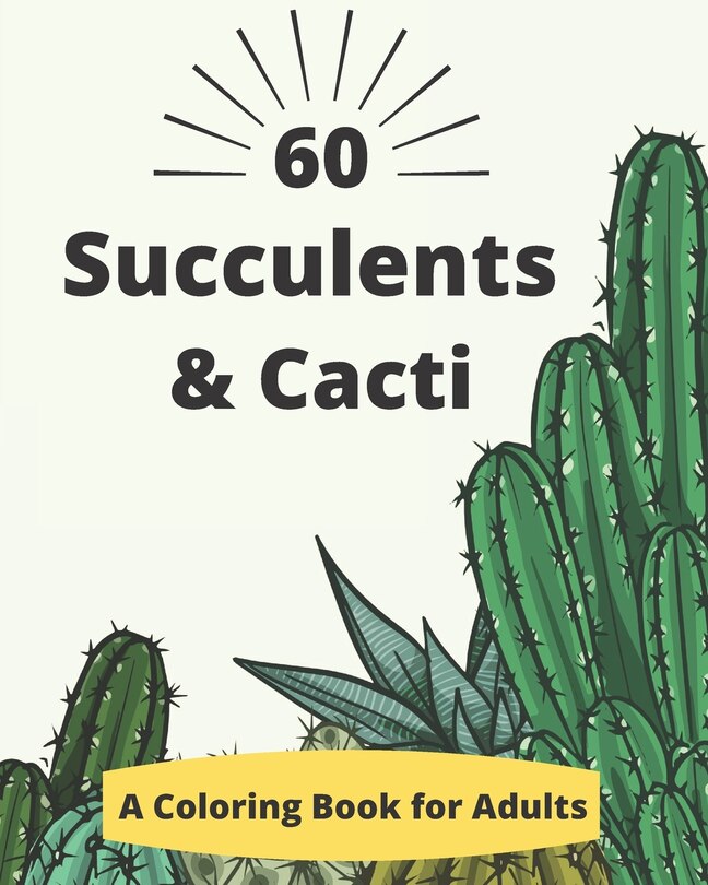 Front cover_60 Succulents & Cacti Coloring Books