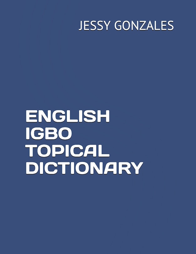 Front cover_English Igbo Topical Dictionary