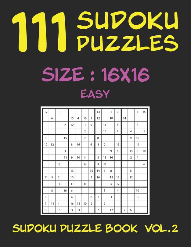 Front cover_111 SUDOKU PUZZLES 16x16 - Easy