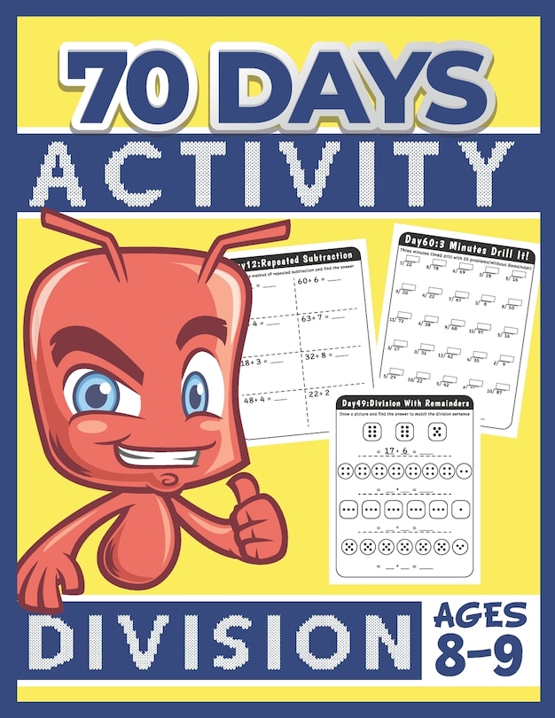 Front cover_70 Days Activity Division for Kids Ages 8-9