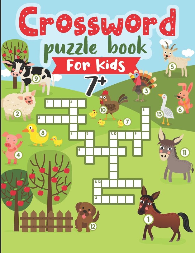 Front cover_Crossword Puzzle Book for Kids 7 Plus