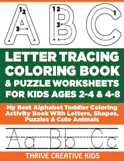 Couverture_ABC Letter Tracing Coloring Book & Puzzle Worksheets For Kids Ages 2-4 & 4-8
