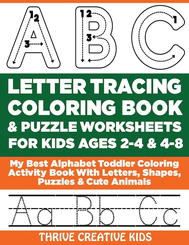 Couverture_ABC Letter Tracing Coloring Book & Puzzle Worksheets For Kids Ages 2-4 & 4-8