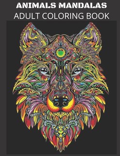 Front cover_Animals Mandalas Adult Coloring Book