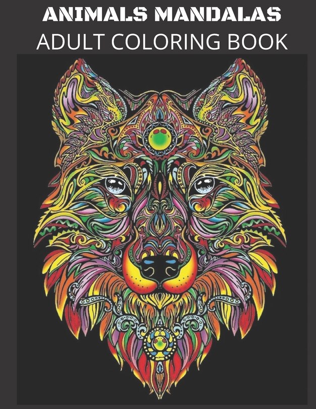 Front cover_Animals Mandalas Adult Coloring Book