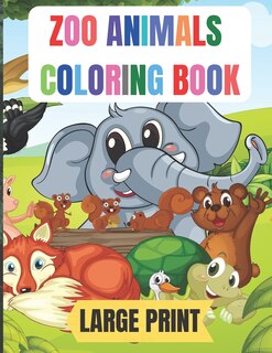 Front cover_large print zoo animals coloring book