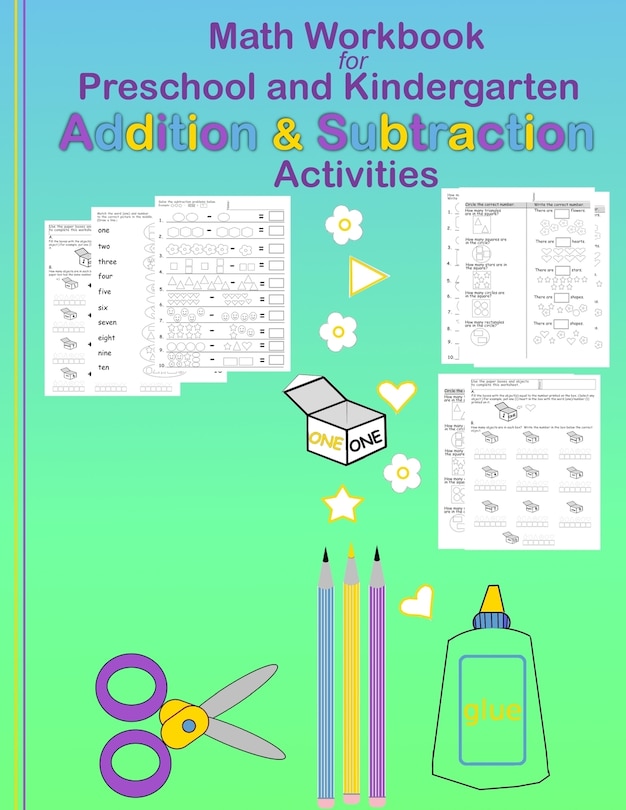 Front cover_Math Workbook for Preschool and Kindergarten Addition & Subtraction Activities