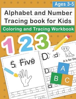 Front cover_Alphabet and Number Tracing book for kids Ages 3-5