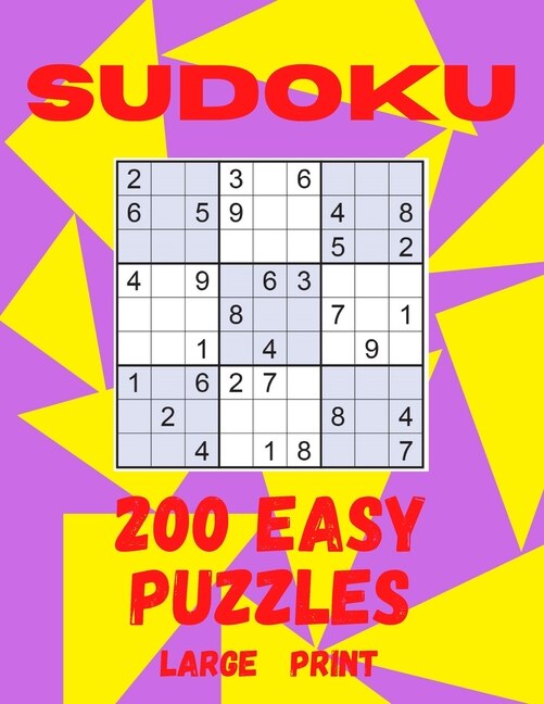 Sudoku: 200 Easy Puzzles Large Print: Puzzle Book With Solutions Included Numbers Activity Book For Adults Seniors Sudoku Gift For Beginners