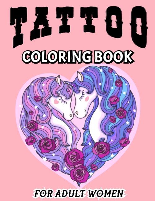 Couverture_tattoo coloring book for adults women