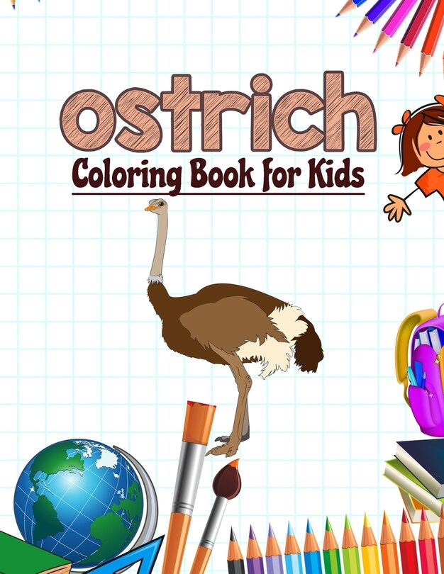 Front cover_Ostrich Coloring Book for Kids