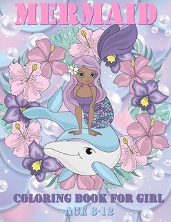 Front cover_mermaid coloring books for girls ages 8-12