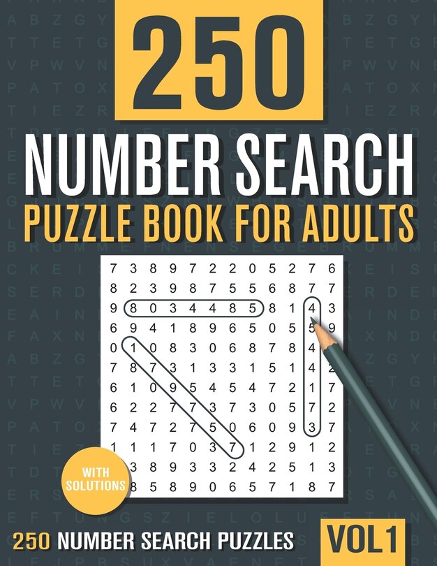Front cover_250 Number Search Puzzle Book for Adults