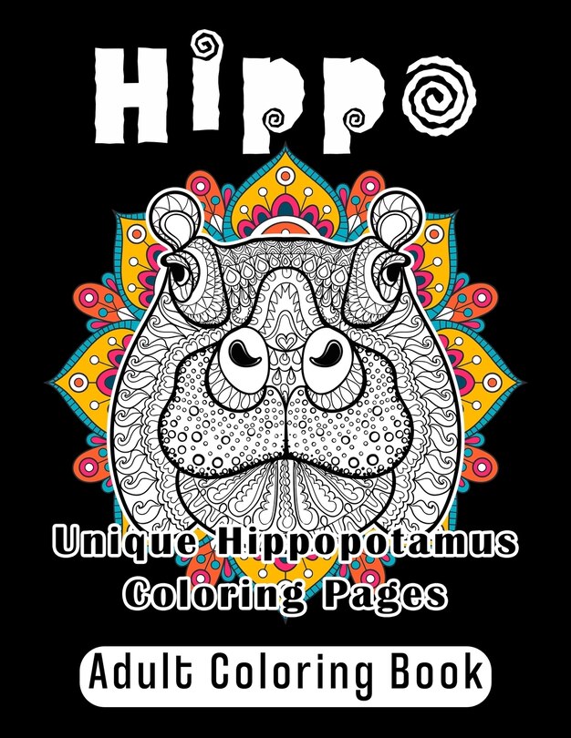 Front cover_Hippo Adult Coloring Book