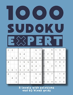 Front cover_1000 Sudoku Expert 5 levels with solutions and 60 blank grids