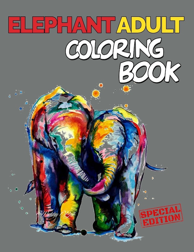 Front cover_Elephant Adult Coloring Book