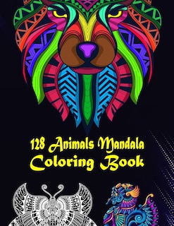 Front cover_128 Animals Mandala Coloring Book
