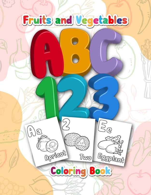 Front cover_Fruits and Vegetables ABC Coloring Book