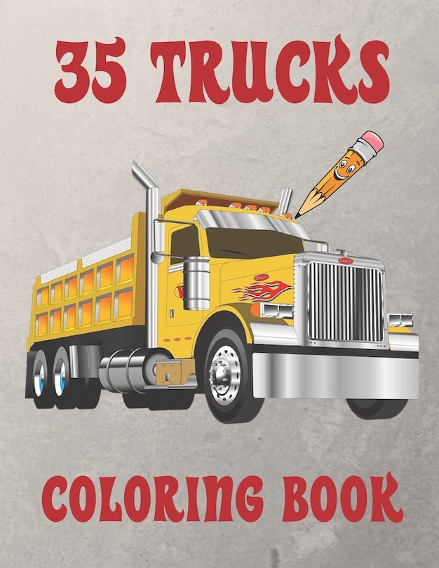 Front cover_35 Trucks Coloring Book
