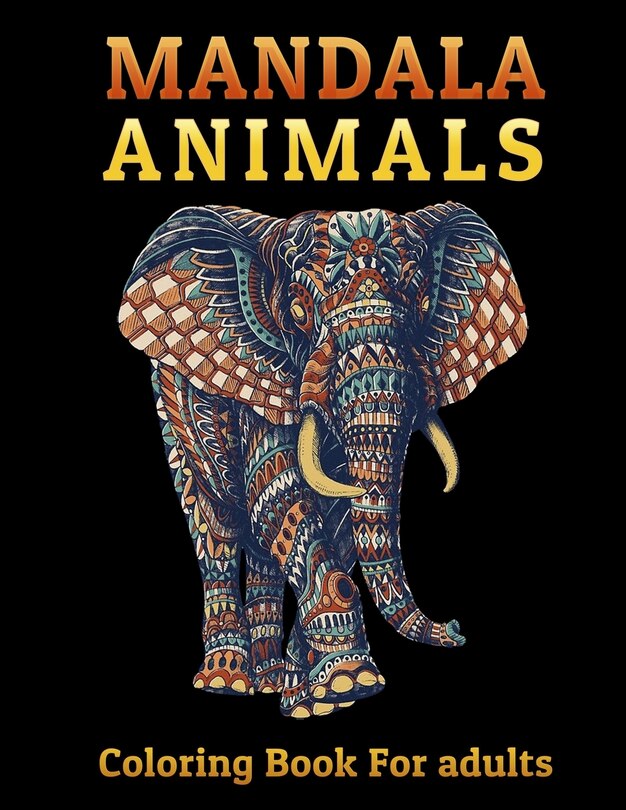 Front cover_MANDALA Animals Coloring Book For adults