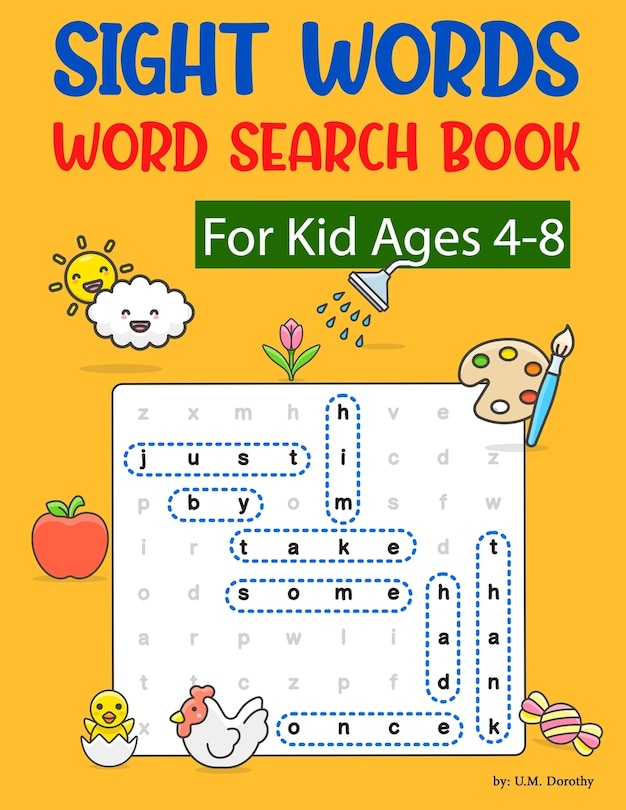 Front cover_Sight Words Word Search Book For Kid Ages 4-8