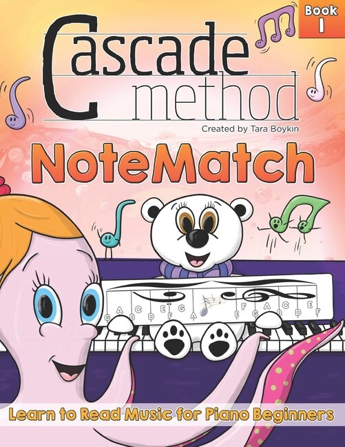Front cover_Cascade Method NoteMatch Book 1 Learn to Read Music for Piano Beginners