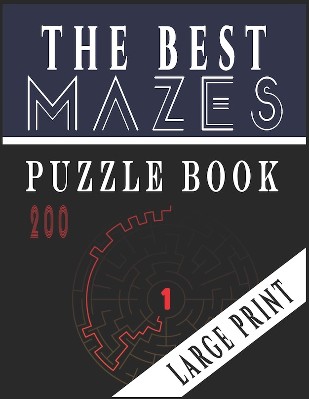 Front cover_The Best 200 Mazes Puzzle Book Large print vol.1