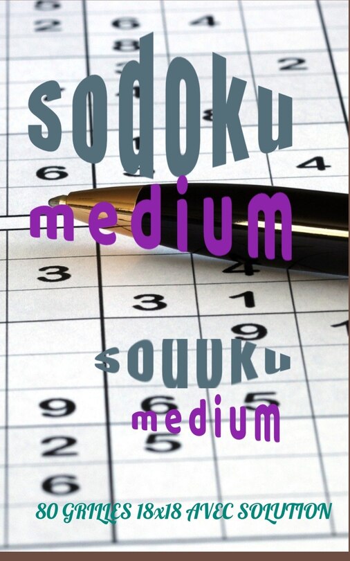 Couverture_Sodoku medium 80 grilles 18x18 avec solution