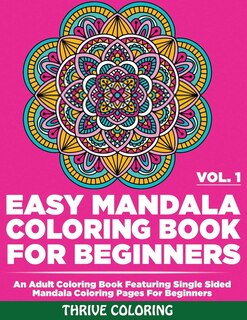 Front cover_Easy Mandala Coloring Book For Beginners