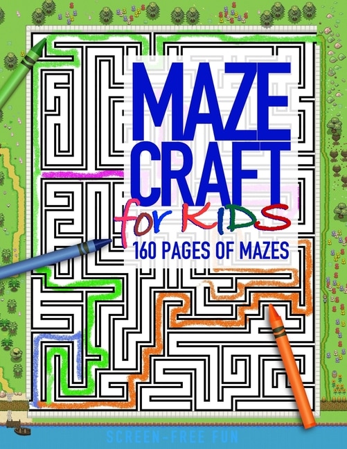 Couverture_MAZECRAFT for kids 160 pages of mazes