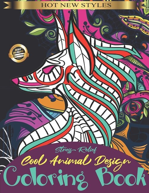 Front cover_Stress Relief-Cool Animal Design Coloring Book